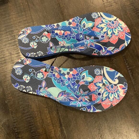 Vera Bradley Thong Sandal Flip Flop Multi Color Floral Women Size S 7 - Picture 2 of 5